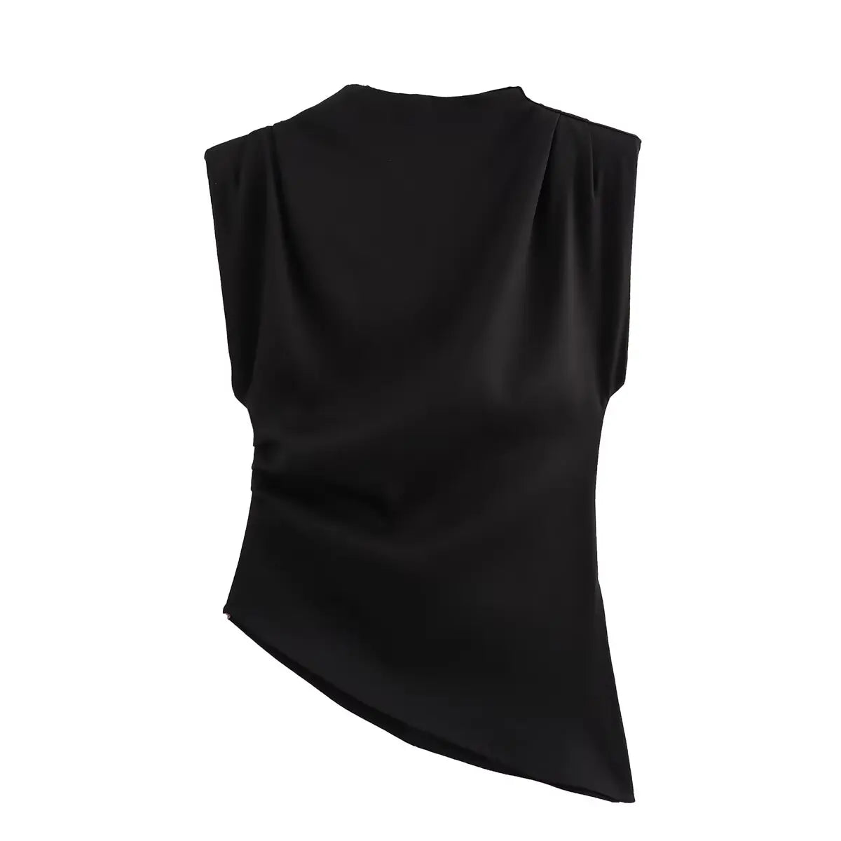Blusa Feminina Assimétrica Regata Elegante Gola Alta - Alex