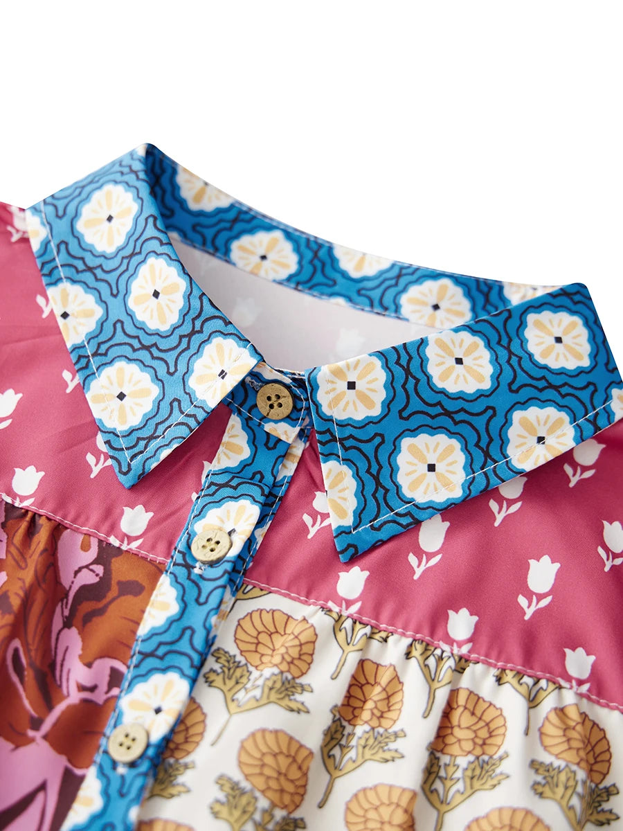 Mulheres botão para baixo camisa casual moda leopardos leões e outros animais imprimir blusa de manga longa topos para mulher