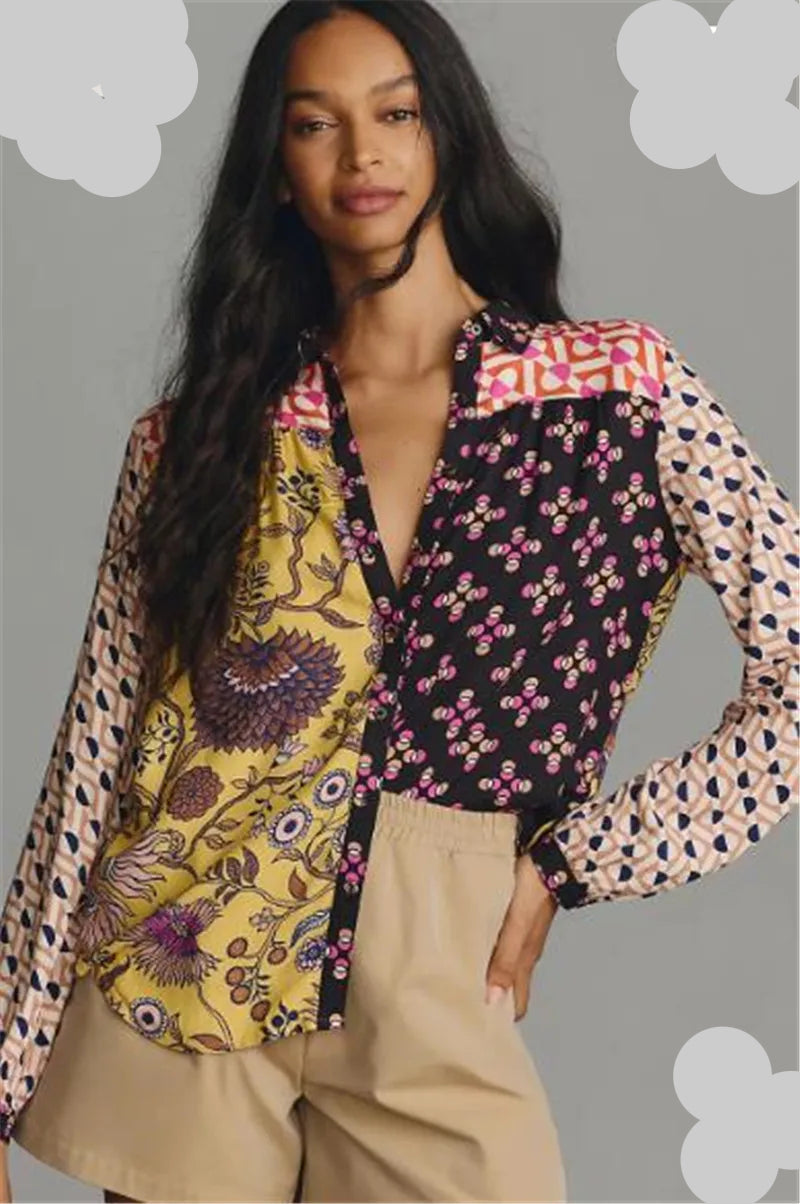 Mulheres botão para baixo camisa casual moda leopardos leões e outros animais imprimir blusa de manga longa topos para mulher