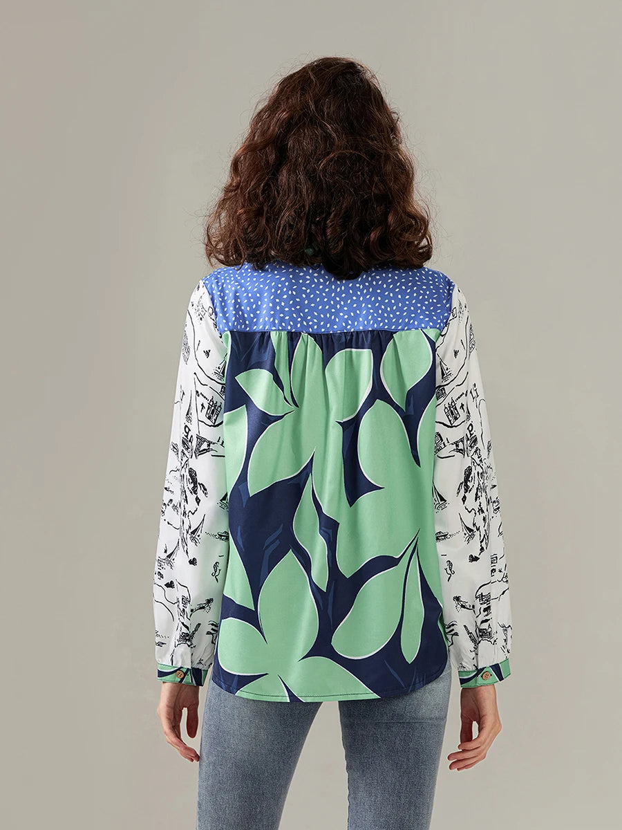 Mulheres botão para baixo camisa casual moda leopardos leões e outros animais imprimir blusa de manga longa topos para mulher
