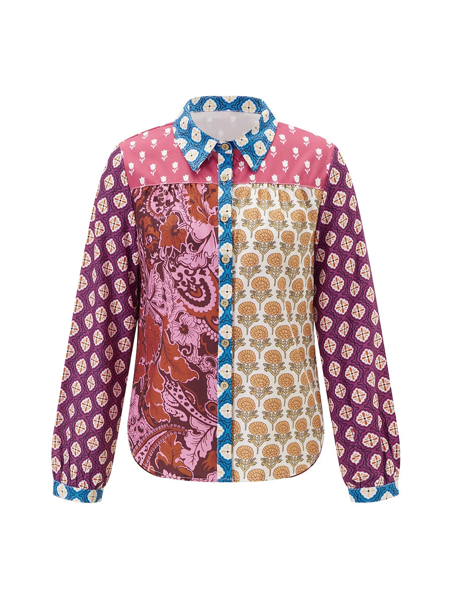 Mulheres botão para baixo camisa casual moda leopardos leões e outros animais imprimir blusa de manga longa topos para mulher