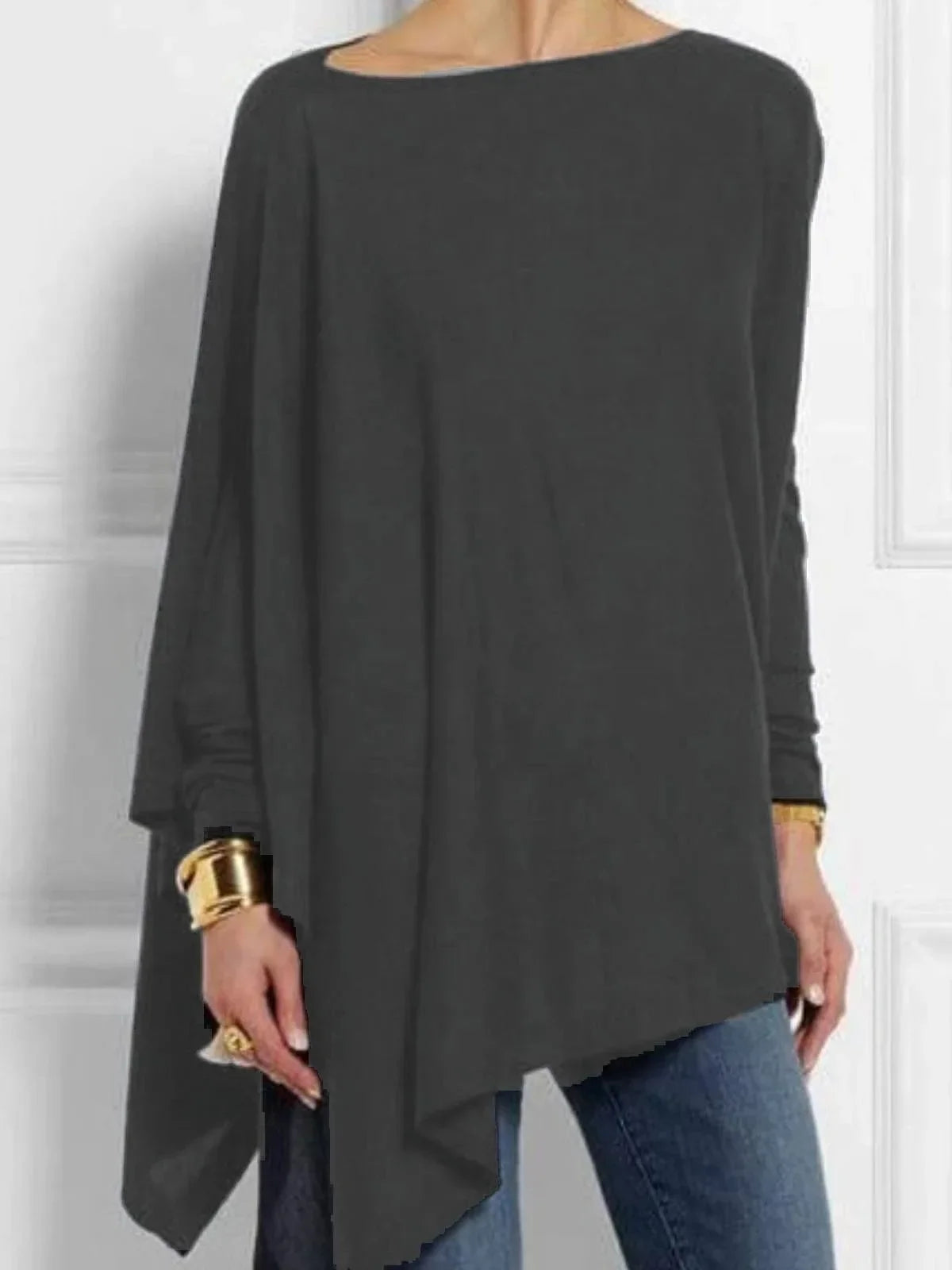 Blusa Feminina Malha com Detalhe de Sobrecapa - Sandy