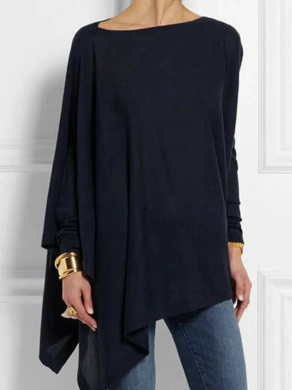 Blusa Feminina Malha com Detalhe de Sobrecapa - Sandy