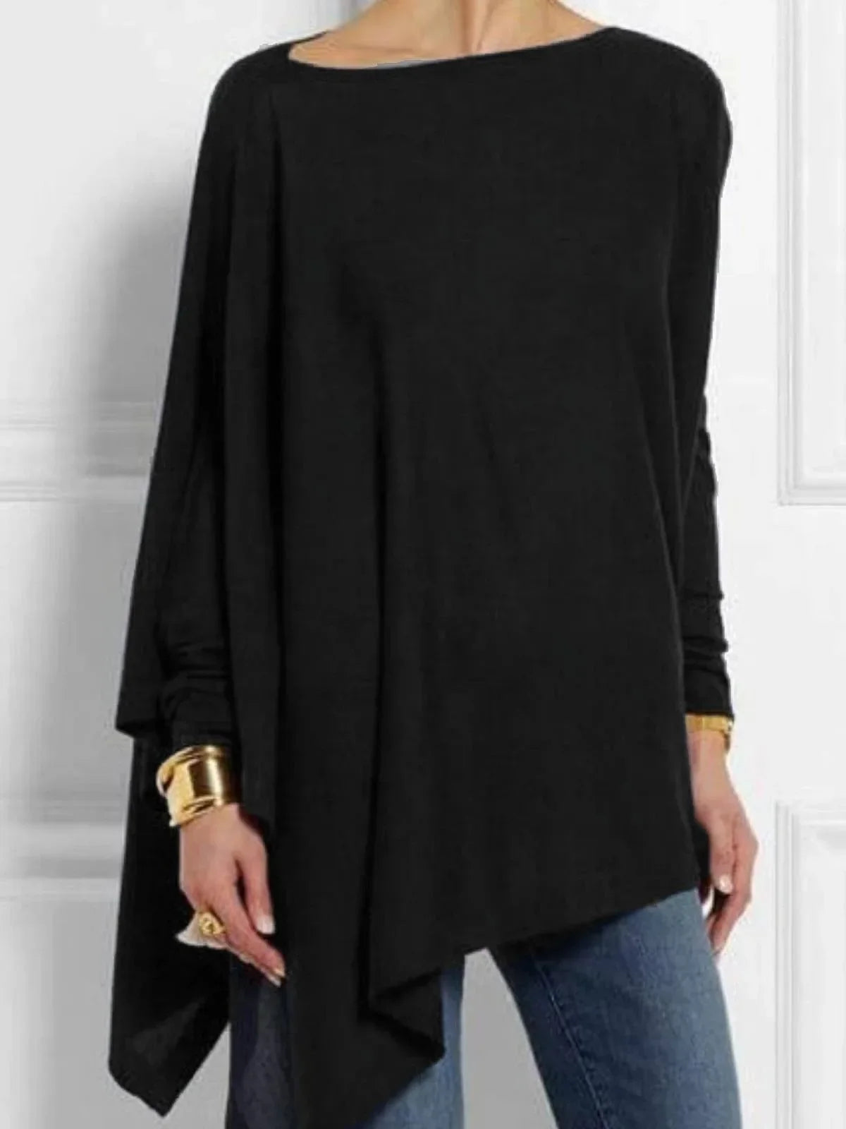 Blusa Feminina Malha com Detalhe de Sobrecapa - Sandy