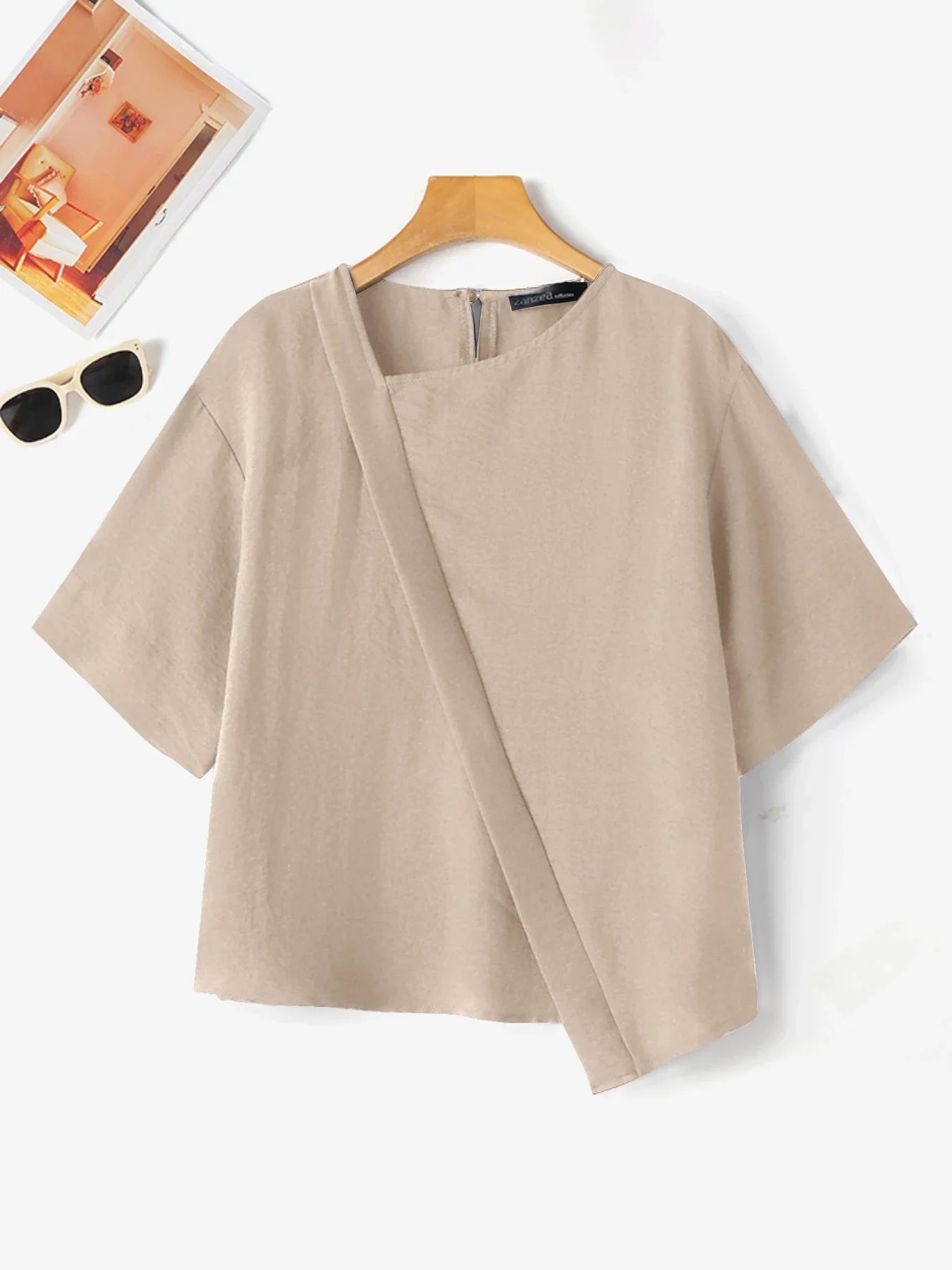 Blusa Feminina Oversized Algodão Linho Estilo Casual Elegante Tamanhos P ao 2XG Plus Size Coleção Primavera Verão 2026 - Eugênia