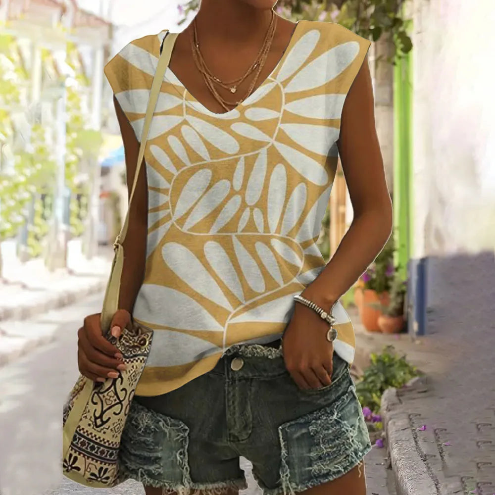 Blusa Feminina Regata Decote em V - Eiza González