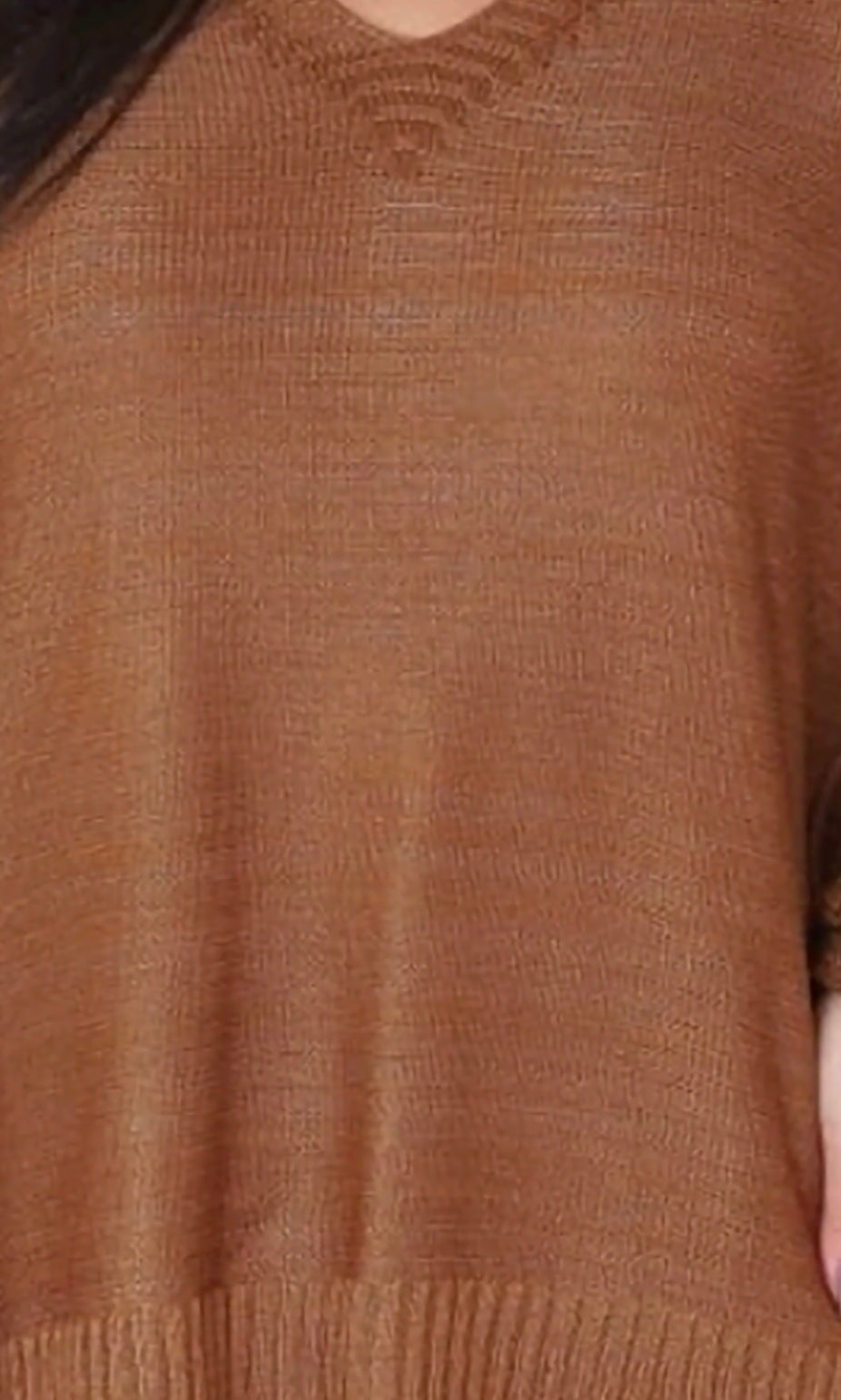 Blusa Feminina Tricot Decote V Manga Desenhada Suéter Coleção Inverno Cores - Fátima