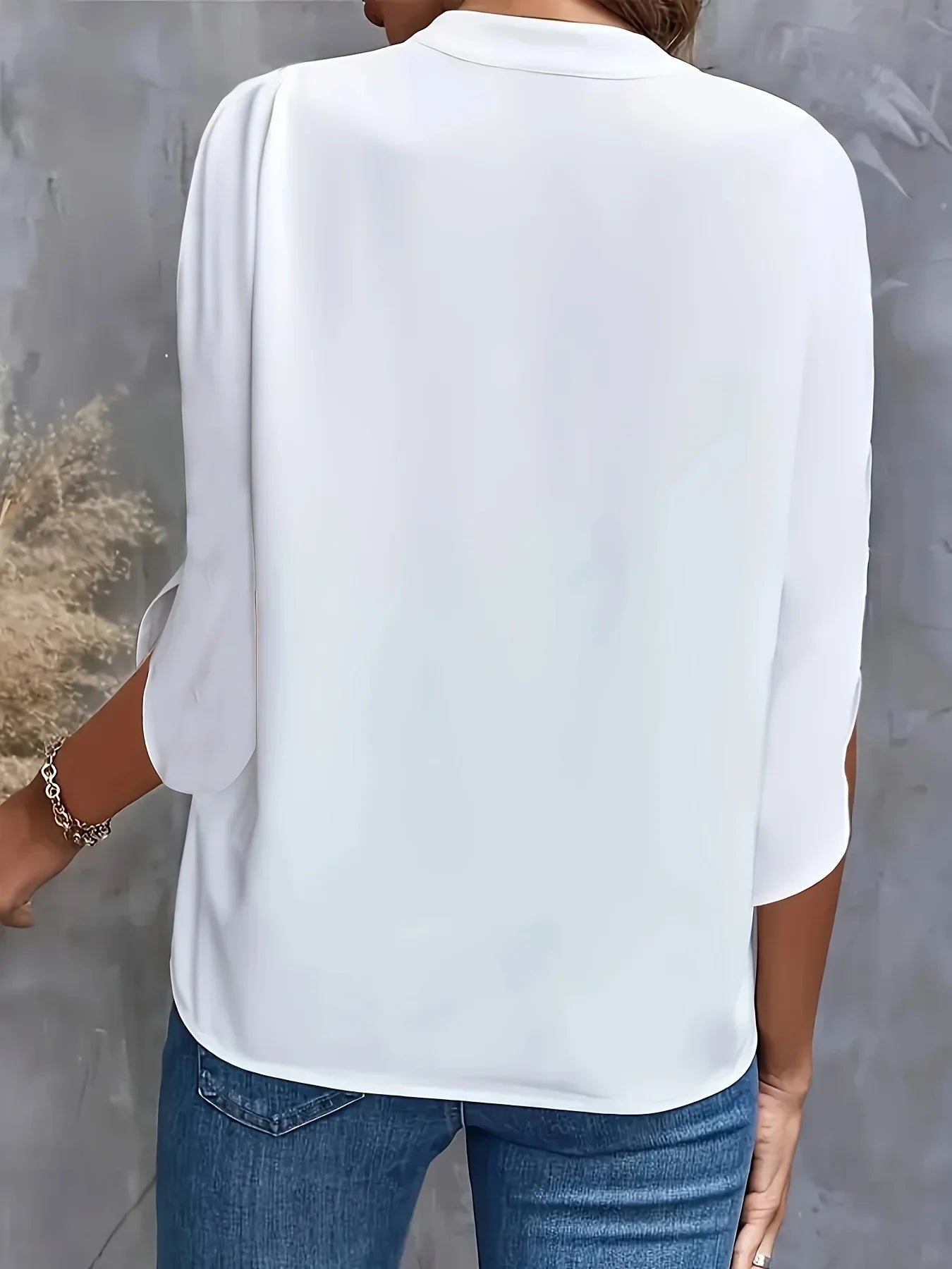 Plus size camisas novo decote em v verão elegante blusas femininas cor sólida solta manga curta casual branco senhora do escritório topos roupas