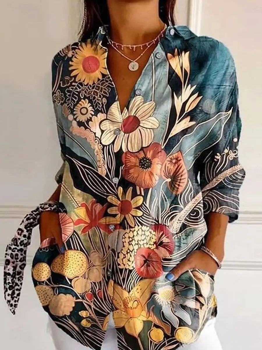 Camisa Feminina Estampa Digital Elegante Estilo Casual Fashion Tamanho P ao 3XG Plus Size Coleção Primavera - Verão 2026 - Ana Lucia 