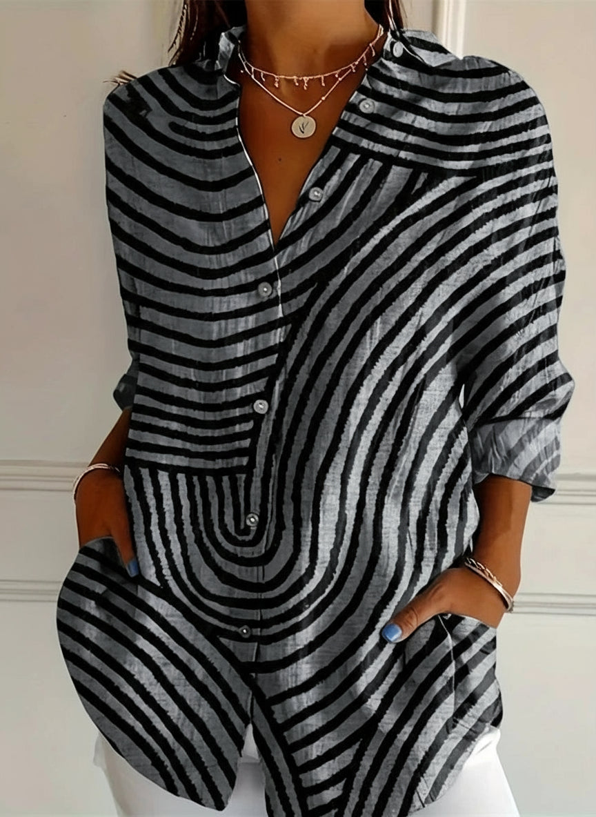 Camisa Feminina Estampa Digital Estilo Casual Fashion Tamanhos P ao 3XG Coleção Primavera - Verão 2026 Paula