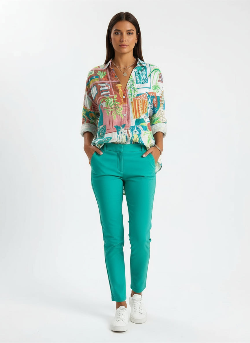 Camisa Feminina Estampa Digital Estilo Casual Fashion Tamanhos P ao 3XG Coleção Primavera - Verão 2026 Paula