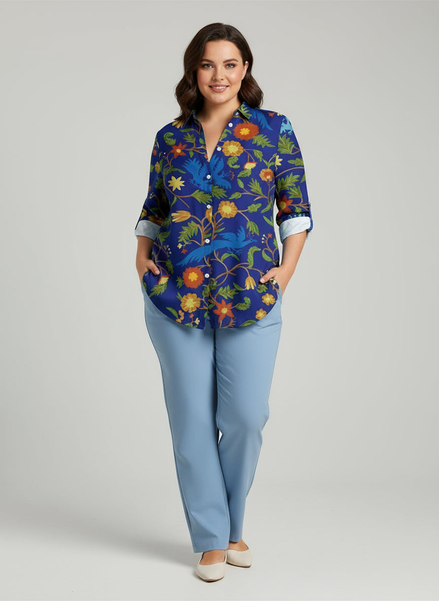 Camisa Feminina Estampa Digital Estilo Casual Fashion Tamanhos P ao 3XG Coleção Primavera - Verão 2026 Paula