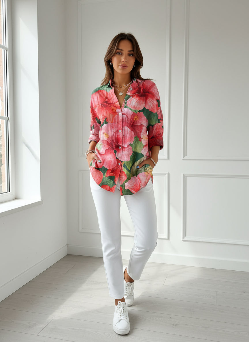 Camisa Feminina Estampa Digital Estilo Casual Fashion Tamanhos P ao 3XG Coleção Primavera - Verão 2026 Paula