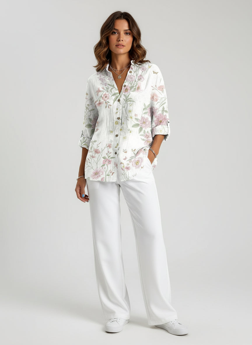 Camisa Feminina Estampa Digital Estilo Casual Fashion Tamanhos P ao 3XG Coleção Primavera - Verão 2026 Paula