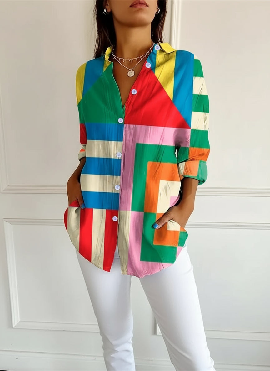 Camisa Feminina Estampa Digital Estilo Casual Fashion Tamanhos P ao 3XG Coleção Primavera - Verão 2026 Paula