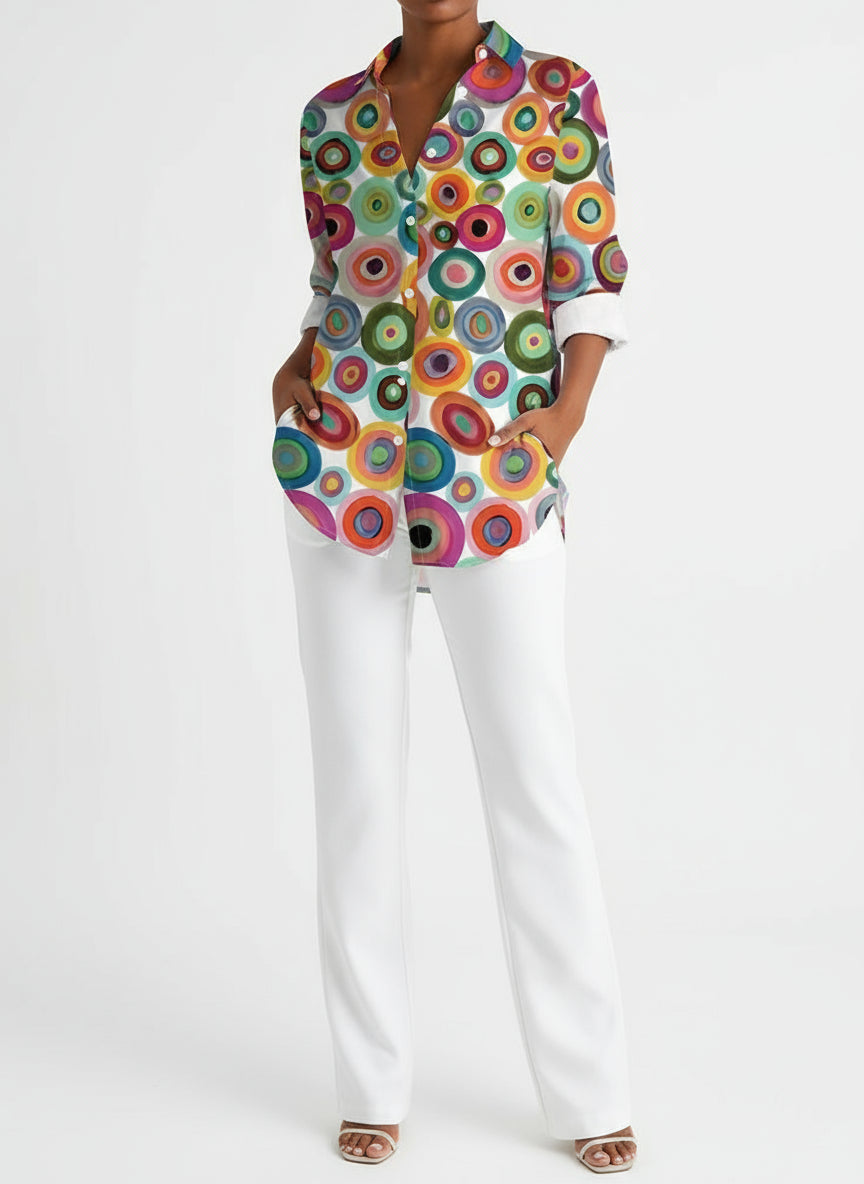 Camisa Feminina Estampa Digital Estilo Casual Fashion Tamanhos P ao 3XG Coleção Primavera - Verão 2026 Paula