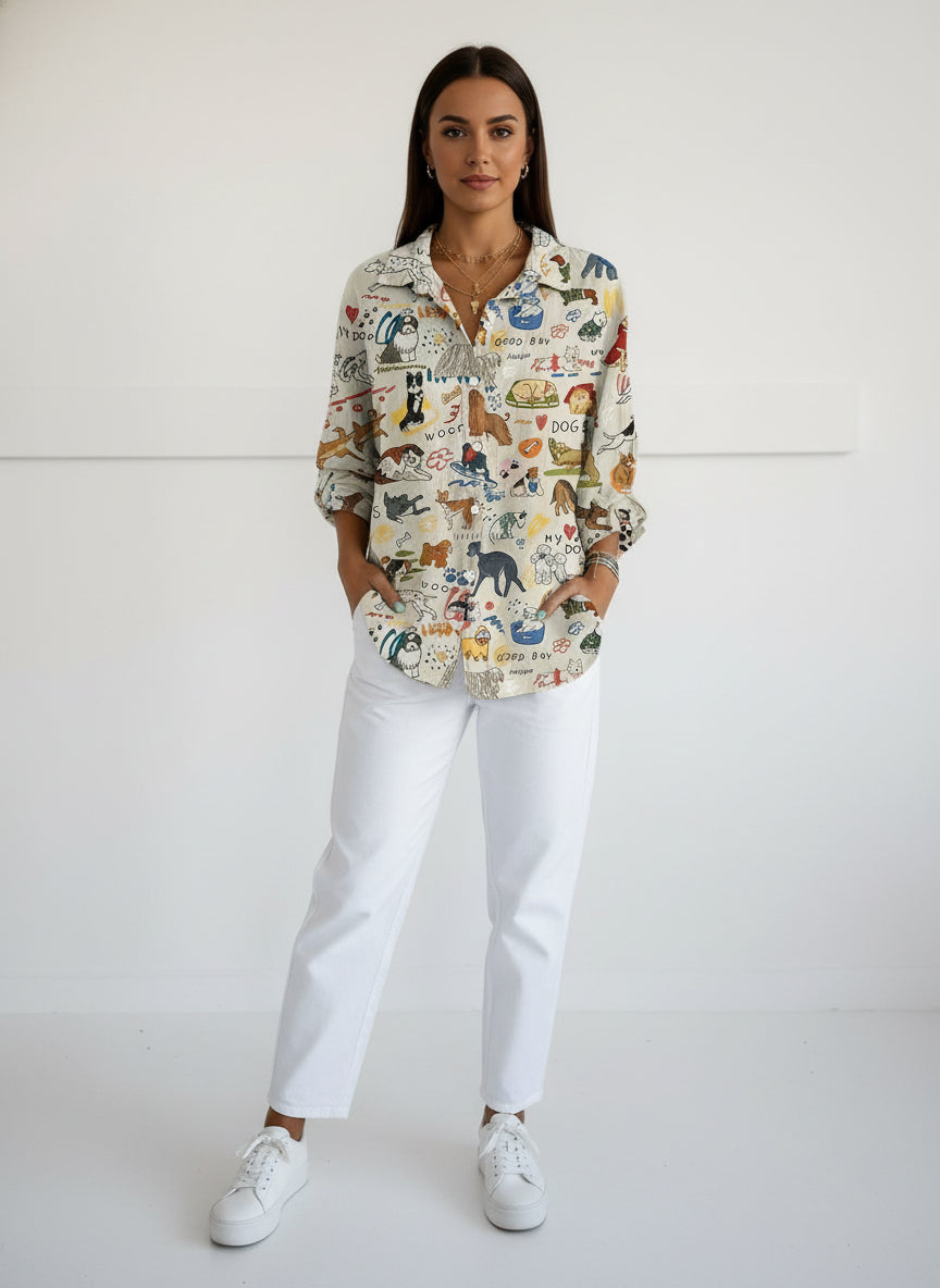 Camisa Feminina Estampa Digital Estilo Casual Fashion Tamanhos P ao 3XG Coleção Primavera - Verão 2026 Paula