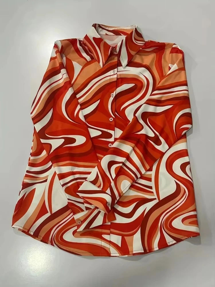 Camisa Feminina Estampa Digital Estilo Casual Fashion Tamanhos P ao 3XG Coleção Primavera - Verão 2026 Paula