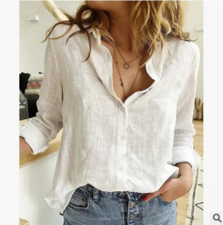 Camisa Feminina Slim Cores Diversos Manga Longa - Tamanhos P ao 5XG - Lucia 