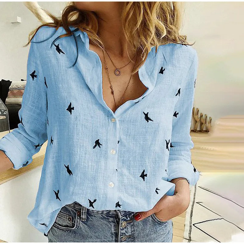 Camisa Feminina Slim Manga Longa - Tamanho P ao 5XG - Daniela