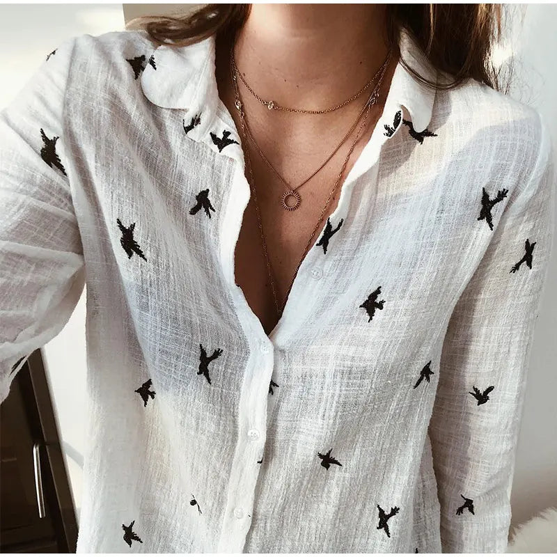 Camisa Feminina Slim Manga Longa - Tamanho P ao 5XG - Daniela