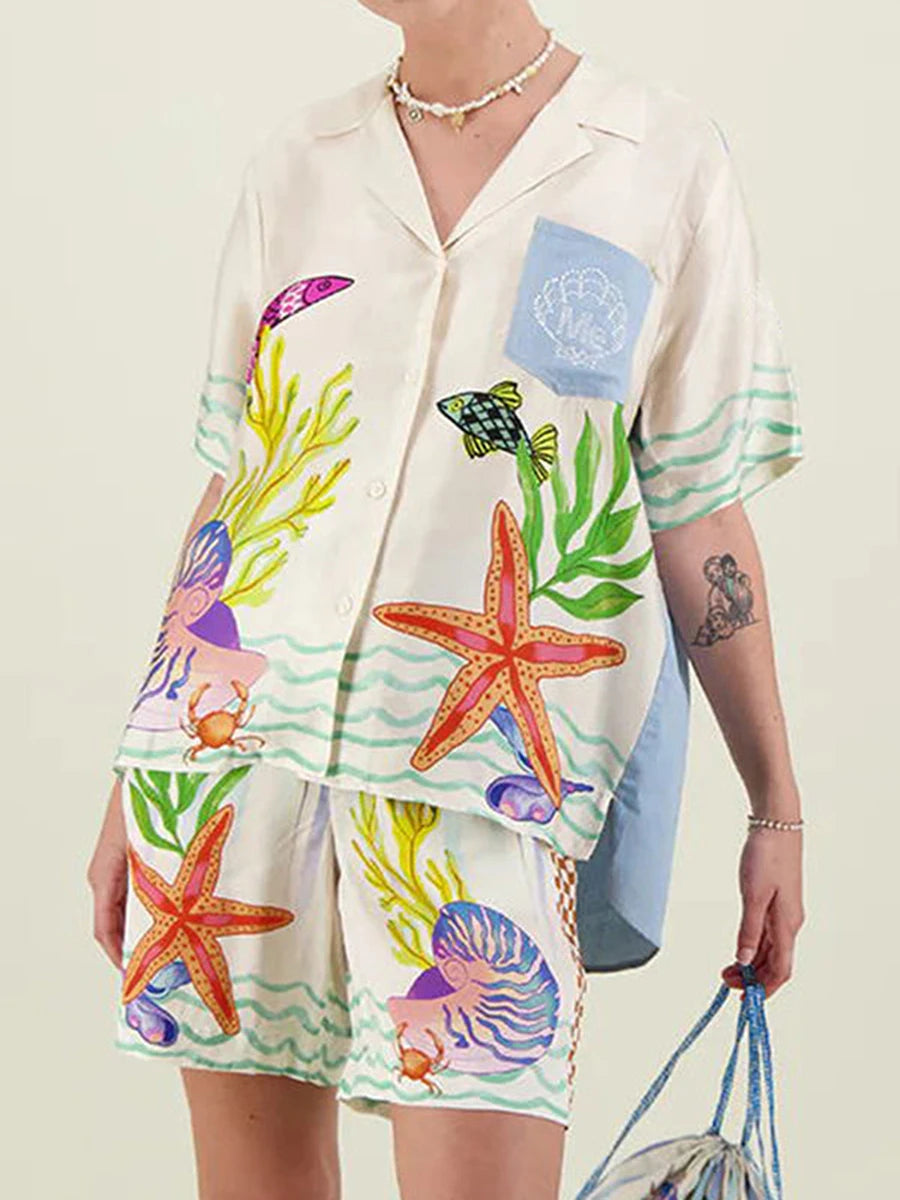 Conjunto Feminino - Camisa de Manga Curta e Shorts - Yulimar Rojas