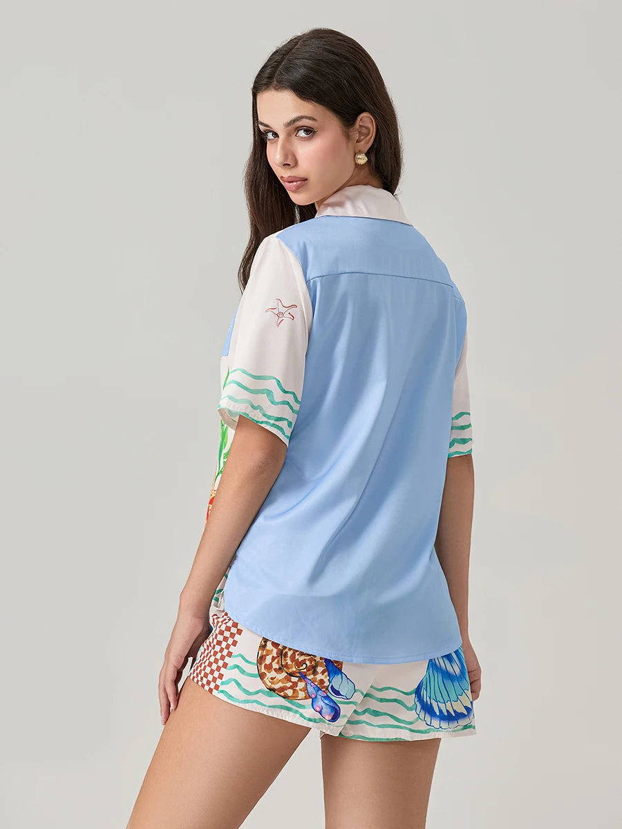 Conjunto Feminino - Camisa de Manga Curta e Shorts - Yulimar Rojas