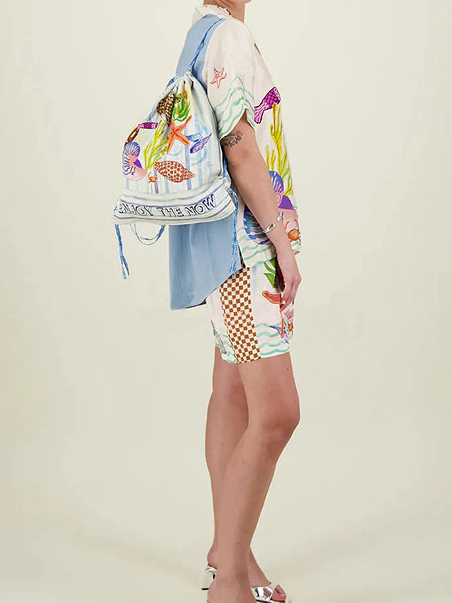 Conjunto Feminino - Camisa de Manga Curta e Shorts - Yulimar Rojas