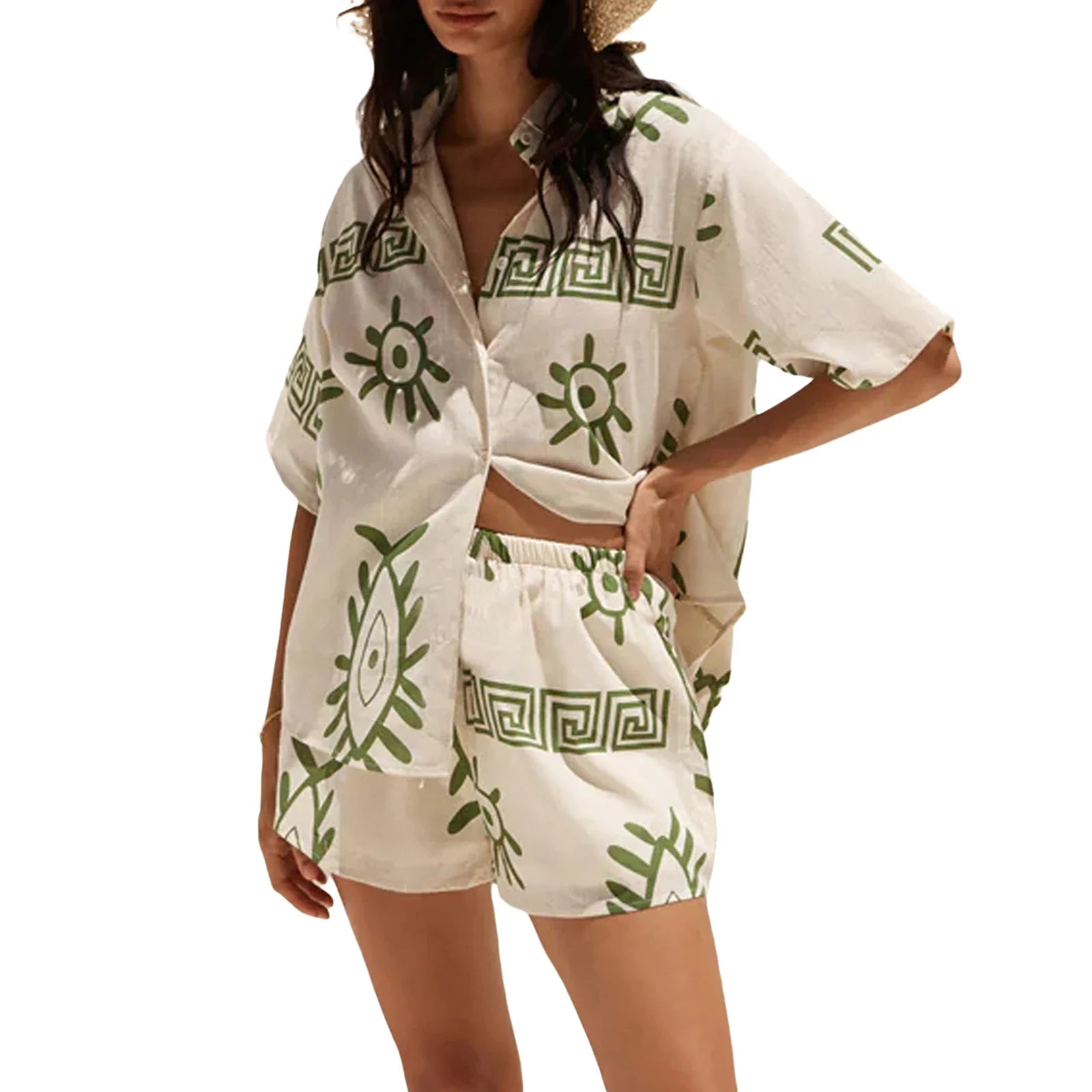 conjunto feminino shorts e camisa