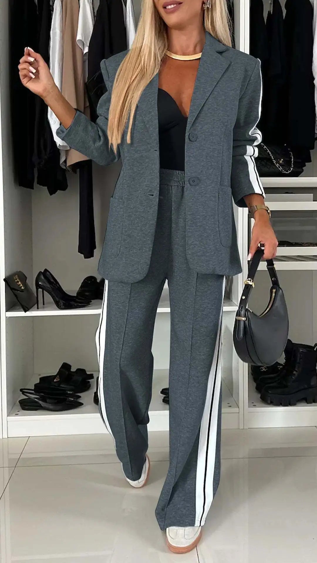 Conjunto Feminino Blazer e Calça Esportivo Terno - Irene