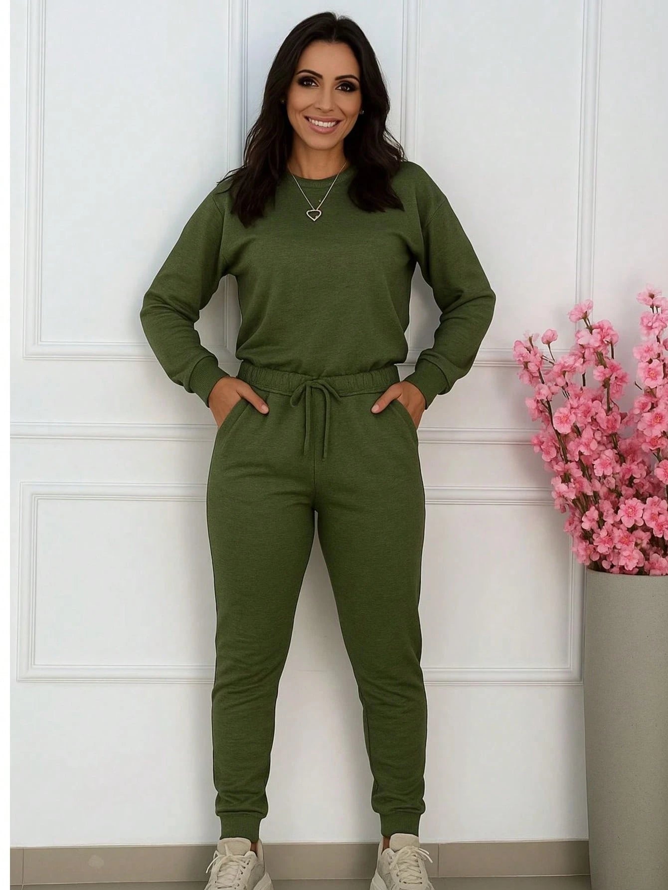 Conjunto Cropped Manga Longa e Calça Lãzinha Inverno 2025