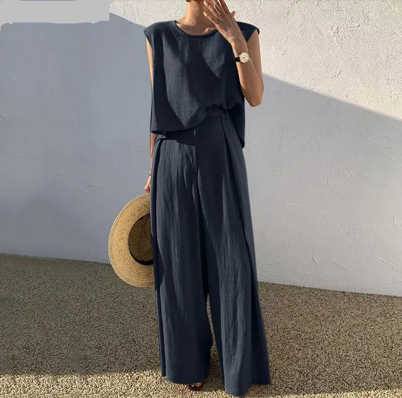 Conjunto Feminino Blusa e Calça Larga - Tamanhos P ao 3XG - Fátima