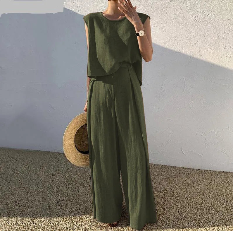 Conjunto Feminino Blusa e Calça Larga - Tamanhos P ao 3XG - Fátima