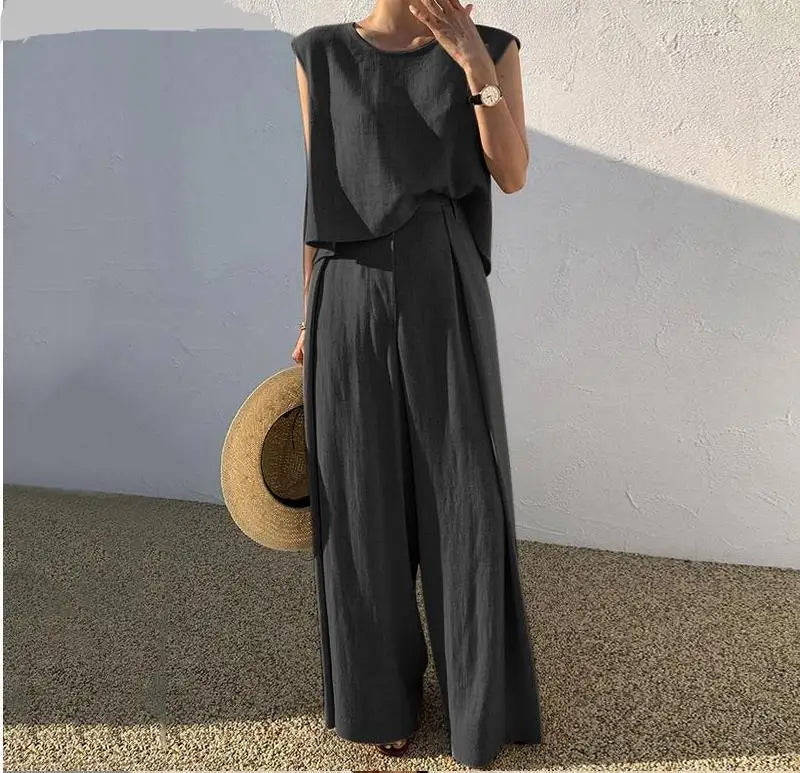 Conjunto Feminino Blusa e Calça Larga - Tamanhos P ao 3XG - Fátima