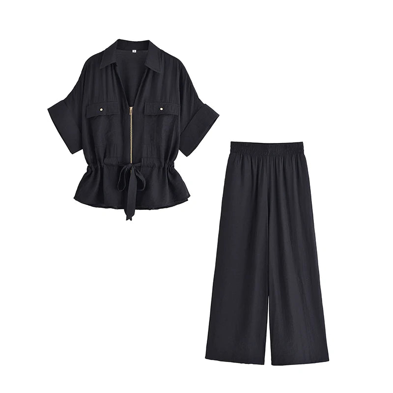 Conjunto Feminino Calça e Camisa Estilo Casual Chique Coleção Primavera - Verão 2026 - Olivia 