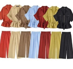 Conjunto Feminino Calça e Camisa Estilo Casual Chique Coleção Primavera - Verão 2026 - Olivia 