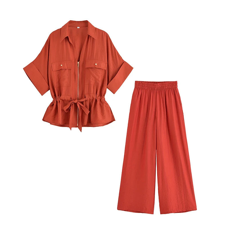 Conjunto Feminino Calça e Camisa Estilo Casual Chique Coleção Primavera - Verão 2026 - Olivia 