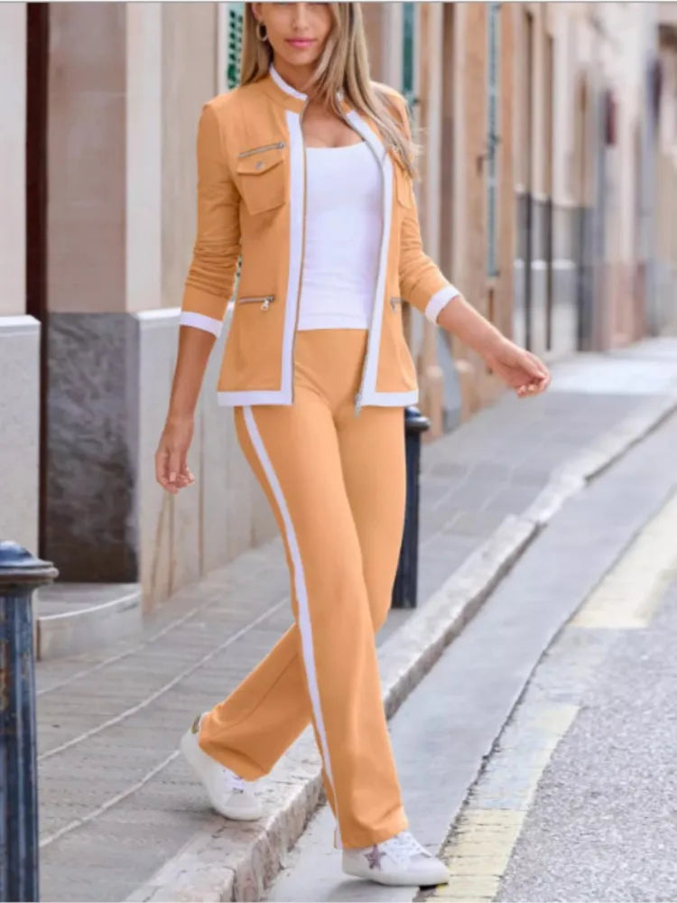 Conjunto Feminino Calça e Jaqueta Casual Outfit - Flora