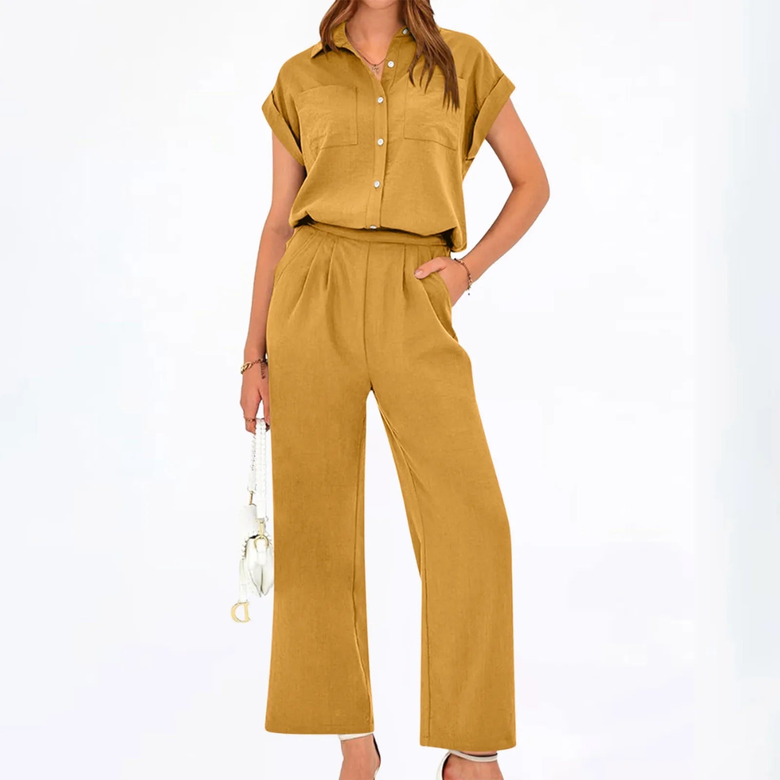 Conjunto Feminino Camisa e Calça Elegante Casual - Marcia