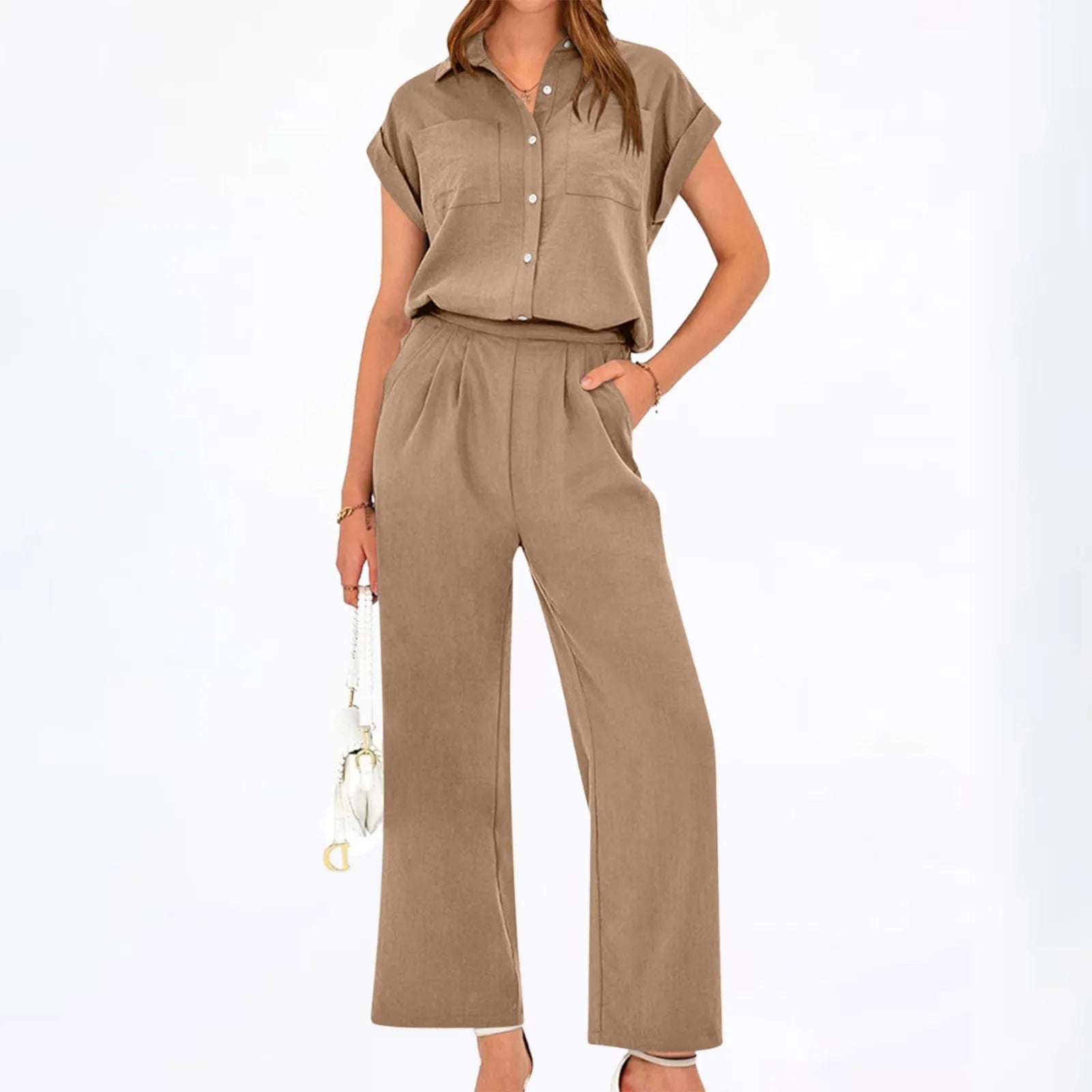 Conjunto Feminino Camisa e Calça Elegante Casual - Marcia