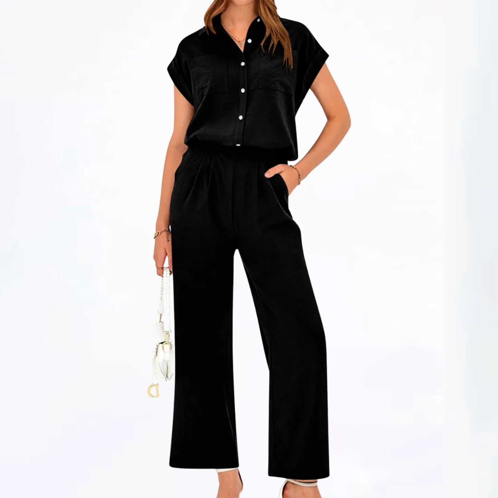 Conjunto Feminino Camisa e Calça Elegante Casual - Marcia