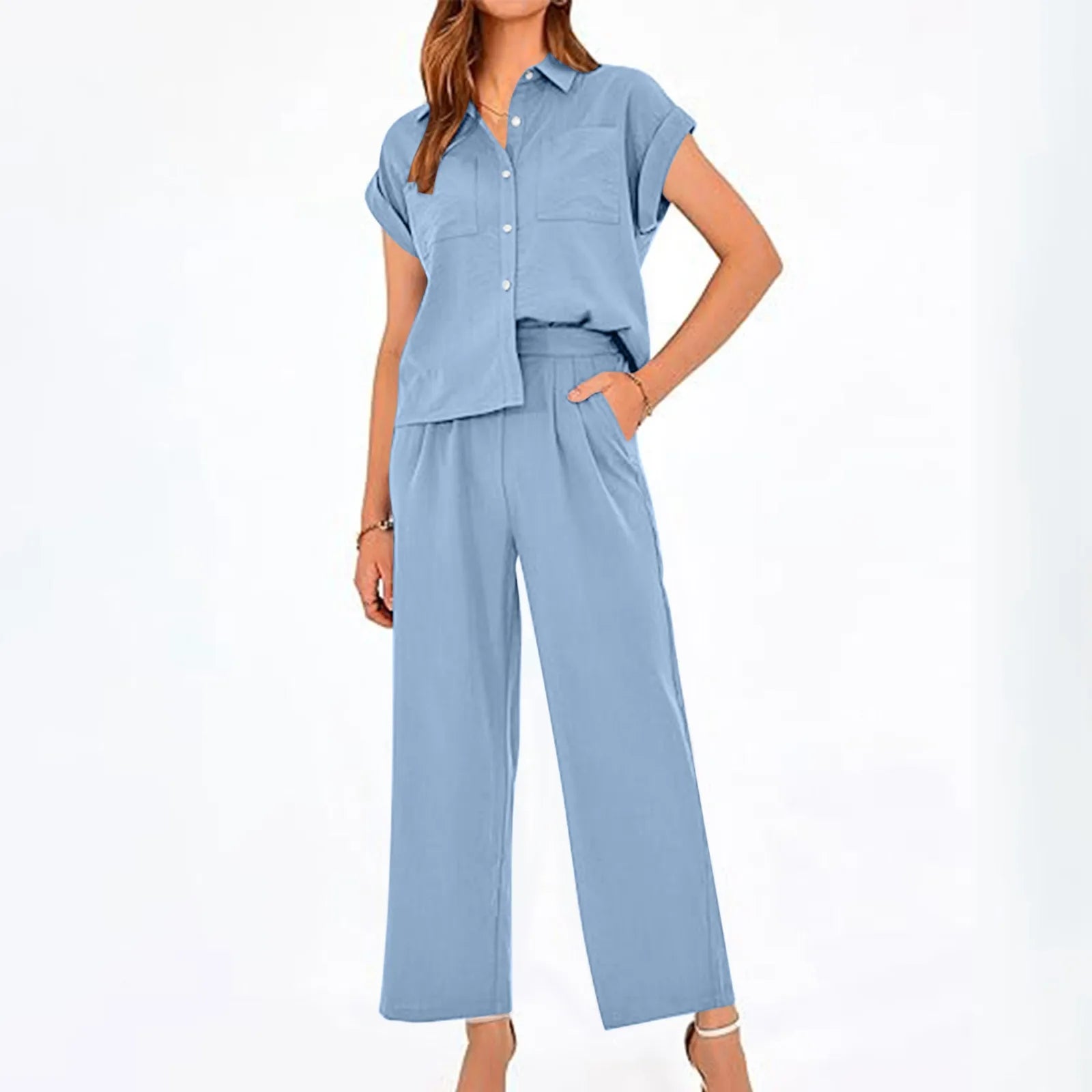 Conjunto Feminino Camisa e Calça Elegante Casual - Marcia