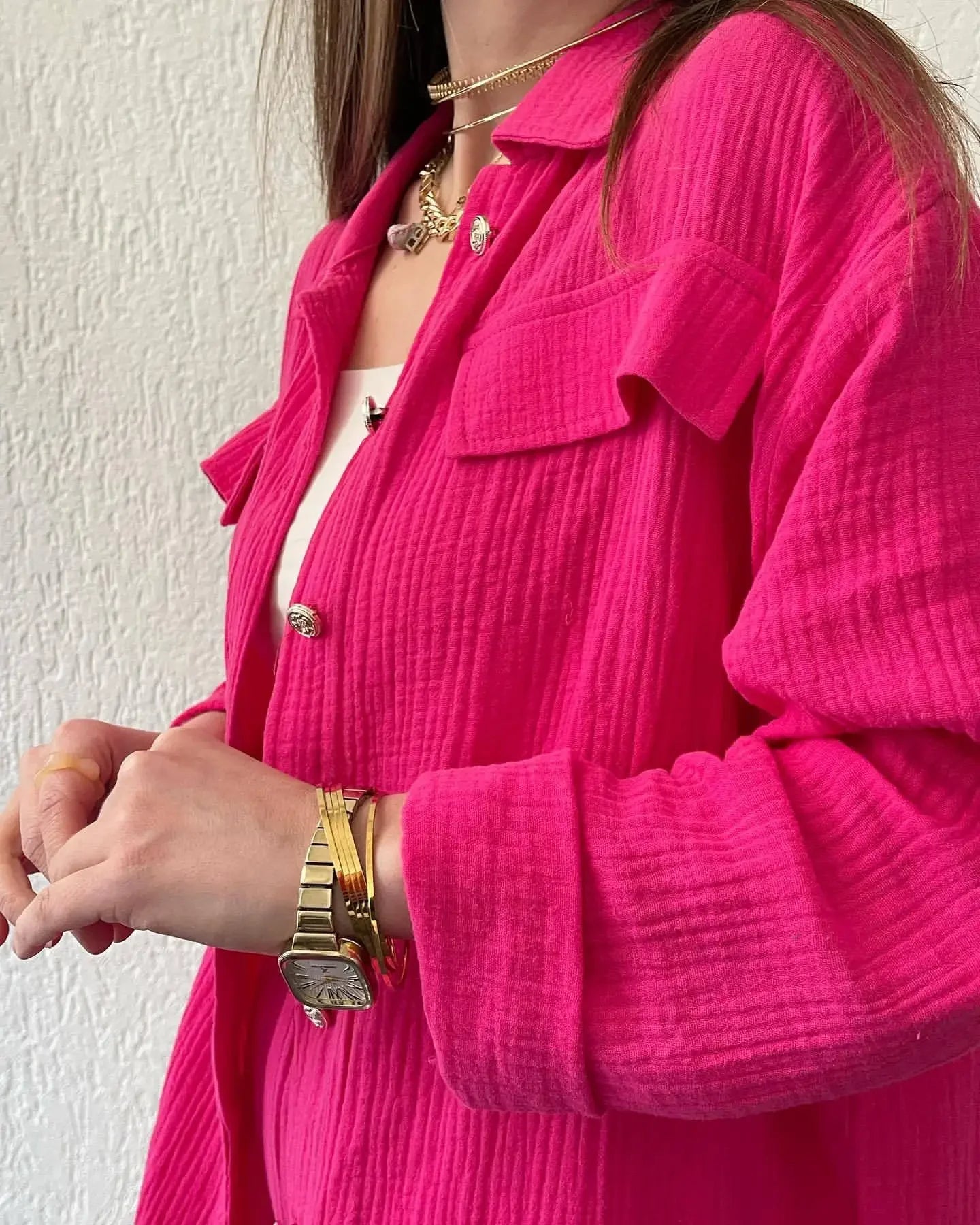 Conjunto Feminino Camisa e Calça slim  Crepe Duplo Elegante - Taciana