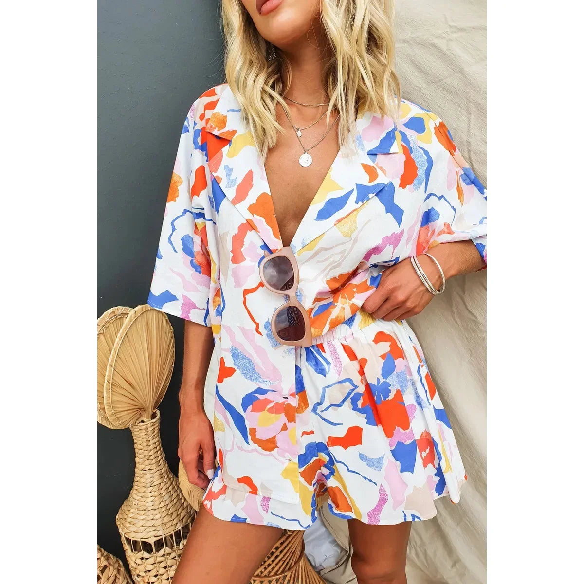 Conjunto Feminino Camisa e Shorts Estampa Digital - Dayse