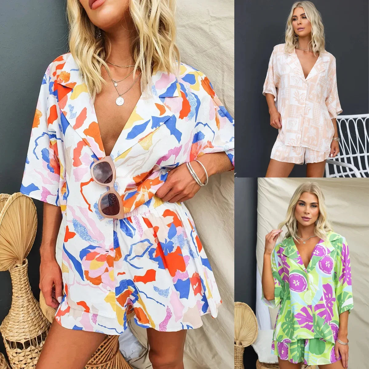 Conjunto Feminino Camisa e Shorts Estampa Digital - Dayse