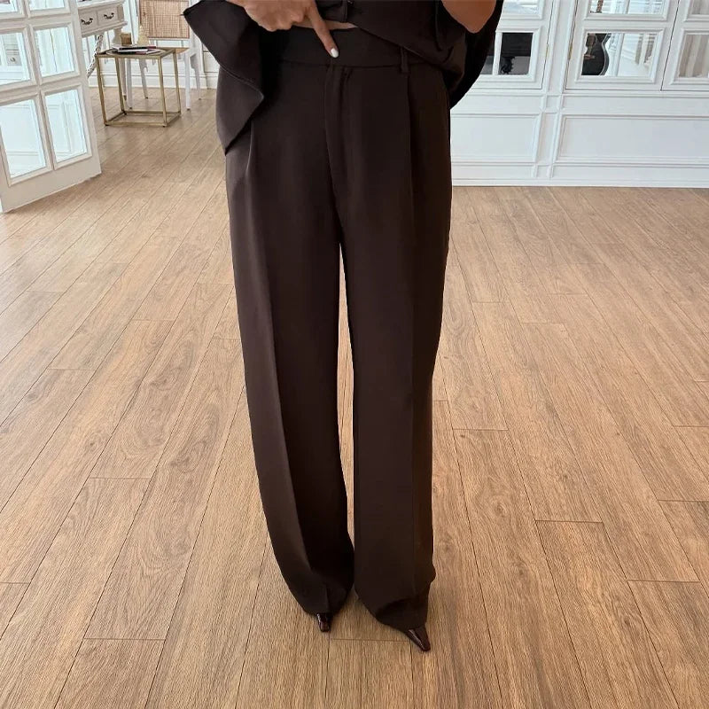 Conjunto Feminino Elegante Blazer e Calça Cintura Alta - Amanda