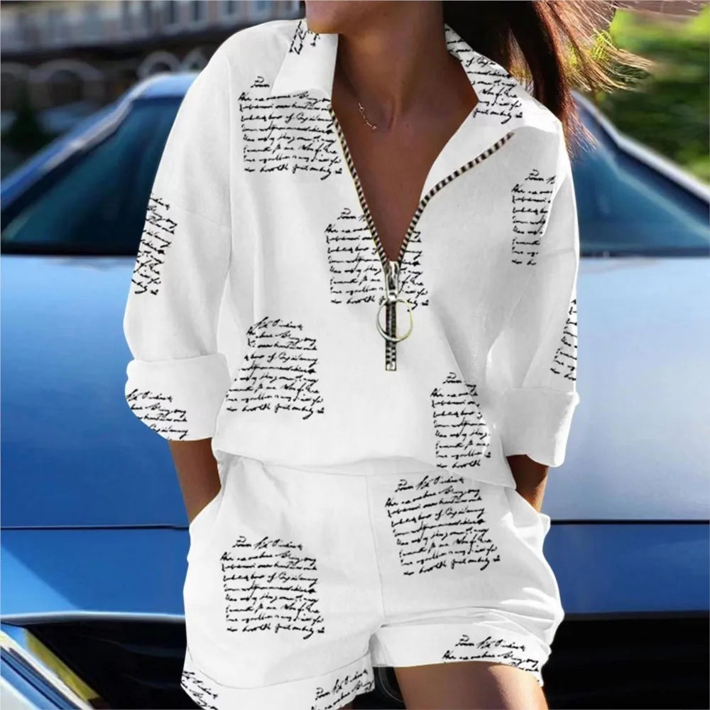 conjunto feminino short camisa branco