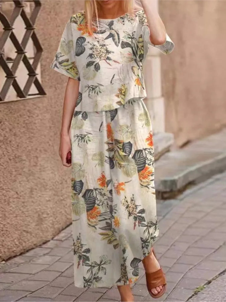 Conjunto Feminino de Blusa e Calça Estampa Digital - Cecilia 