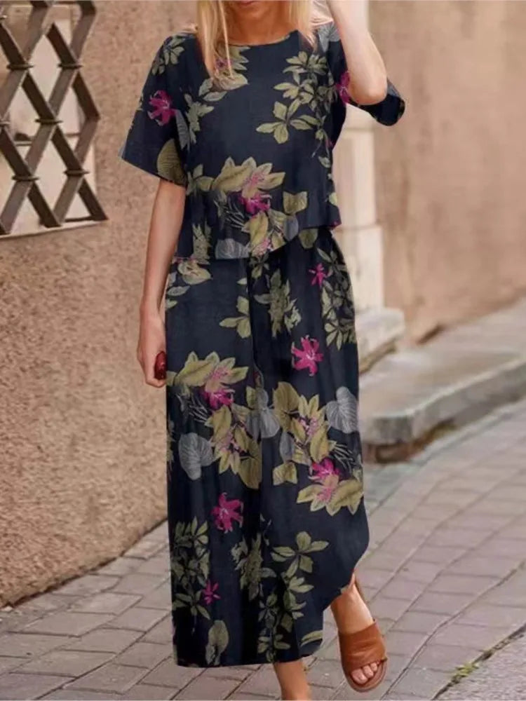 Conjunto Feminino de Blusa e Calça Estampa Digital - Cecilia 