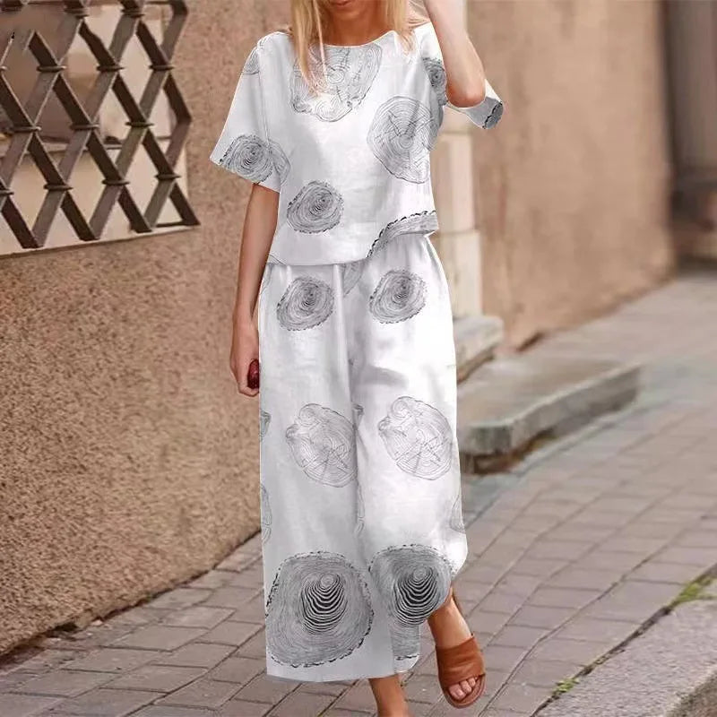Conjunto Feminino de Blusa e Calça Estampa Digital - Cecilia 